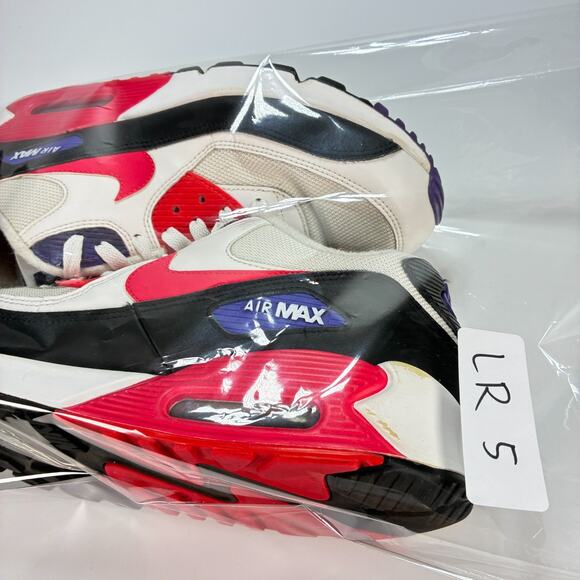 Nike Air Max 90 White Black Lace Up Comfort Running Shoes AJ1285-106 Men's Sz 10 - Picture 11 of 11